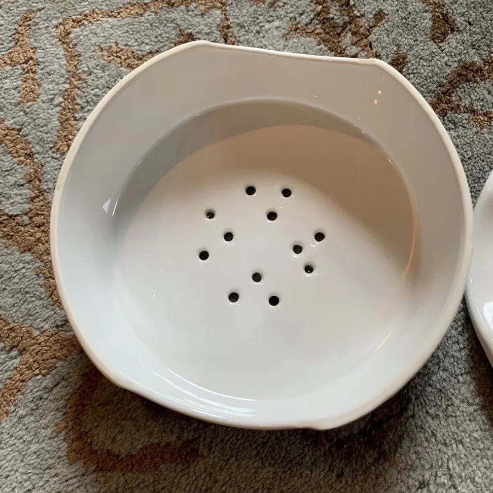 Crate & Barrel White Dome Butter/Cheese Dish